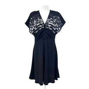Paul & Joe Black V Neck Dress Womens 40 US 8 Whimisigoth French & Timeless